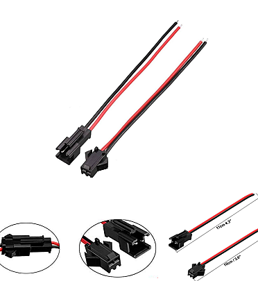 Pair JST SM Connector Wire Cable Male & Female (2Pin-2.54mm)