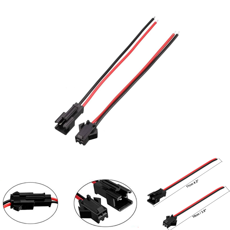Pair JST SM Connector Wire Cable Male & Female (2Pin-2.54mm)