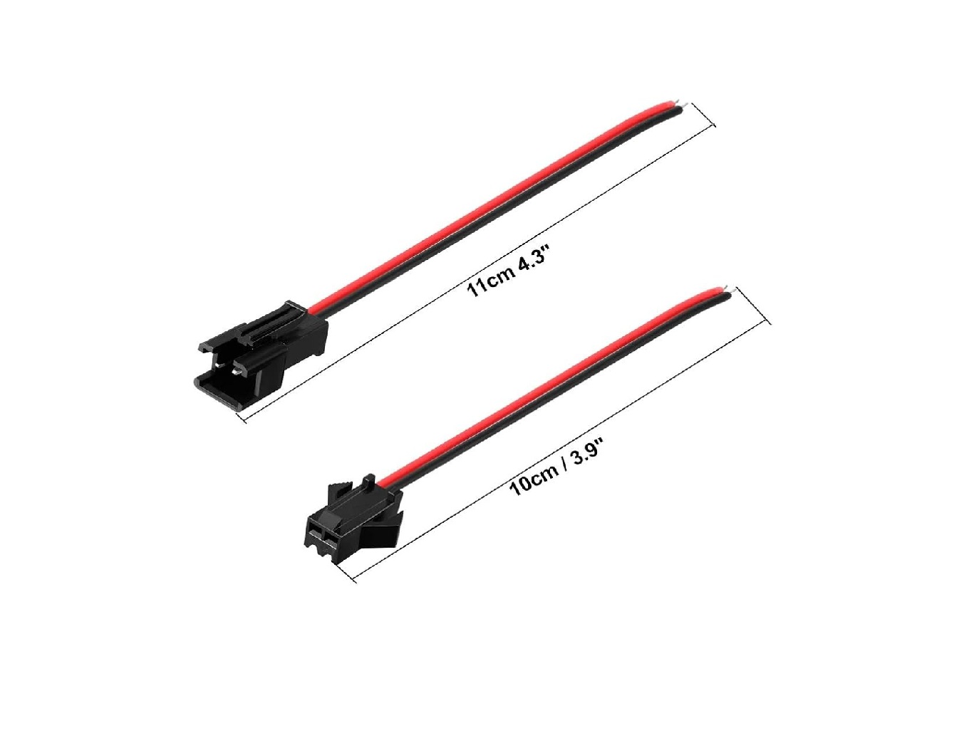 Pair JST SM Connector Wire Cable Male & Female (2Pin-2.54mm)