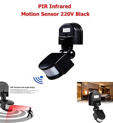 Outdoor PIR Infrared Motion Sensor Switch 220V -10A  (Black)