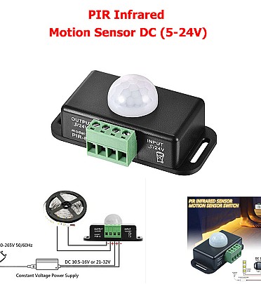 Infrared PIR Motion Sensor Switch (PIR-8) DC 5V-24V & 6A