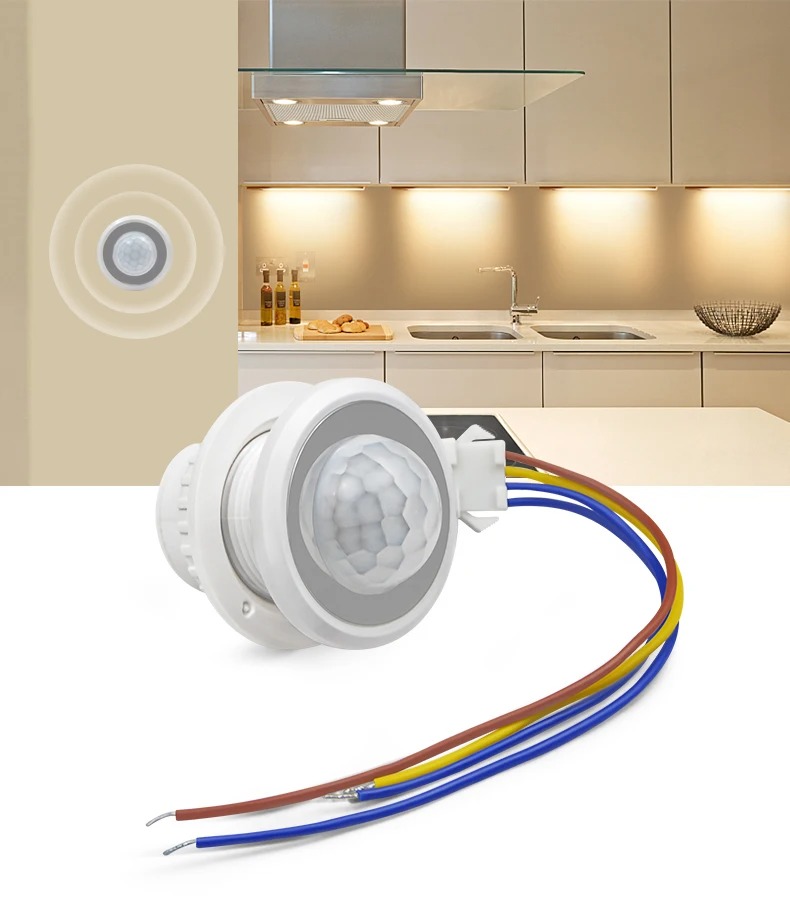 PIR Motion Sensor 220V Infrared Switch With Adjustable Light Sensitivity and Time Delay - RS3129
