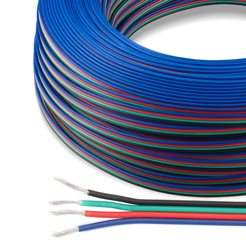 Connector Cable Wire 4Pin 28AWG  (1Meter) For RGB LED Strip