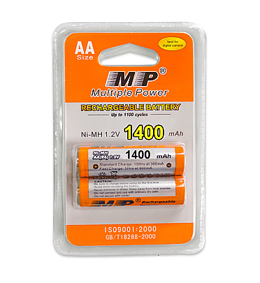 MP Rechargeable Battery AA Ni-MH 1400mAh 1.2V (2pcs)
