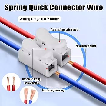 Spring Quick Connector Cable Clamp 2-Pole (250V-10A)