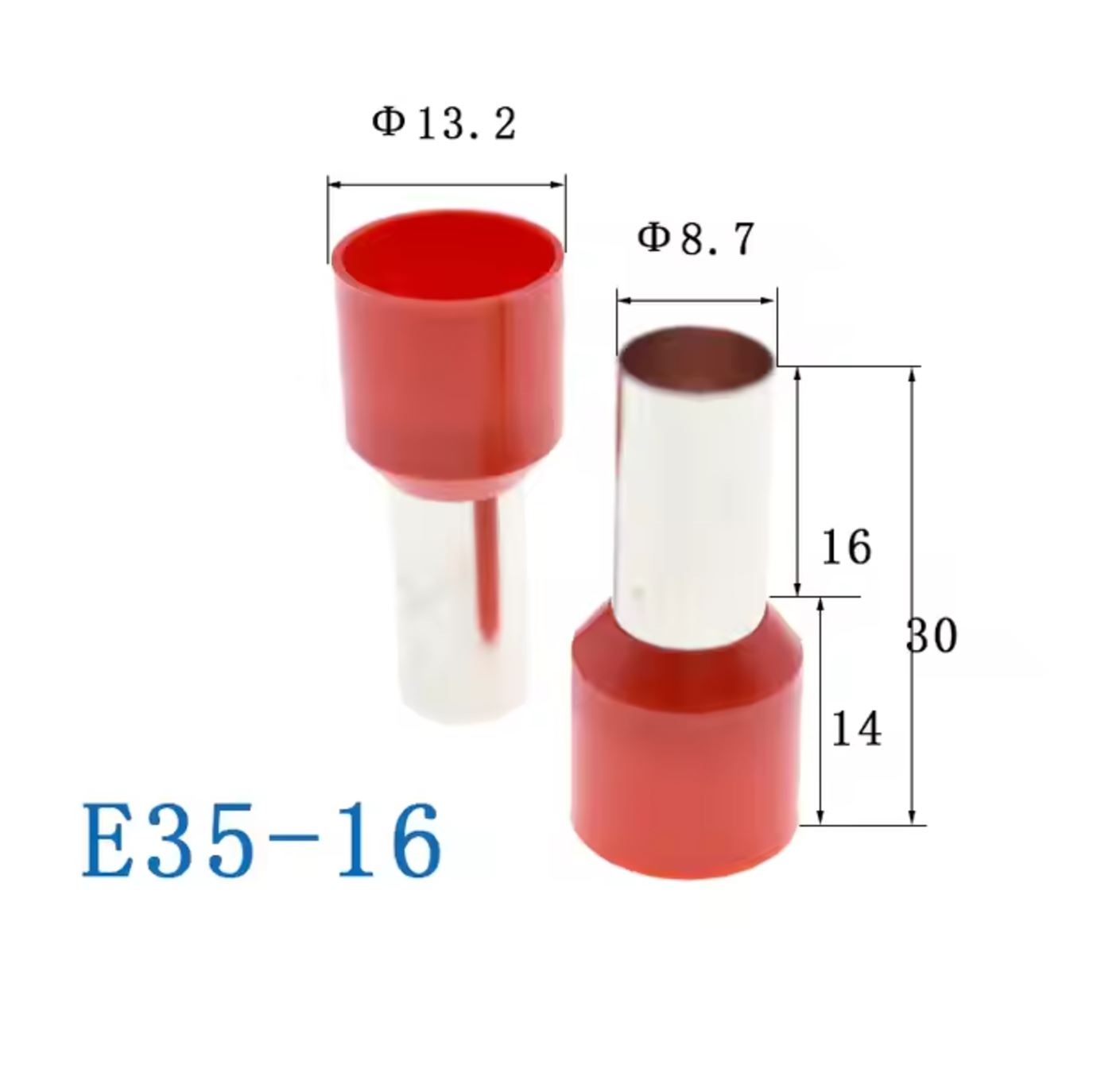 Ferrule Terminal Insulated (Tube type) E16-12 White