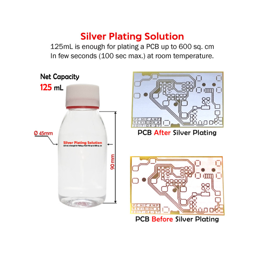 Silver Plating Solution 125mL for Electronic Boards