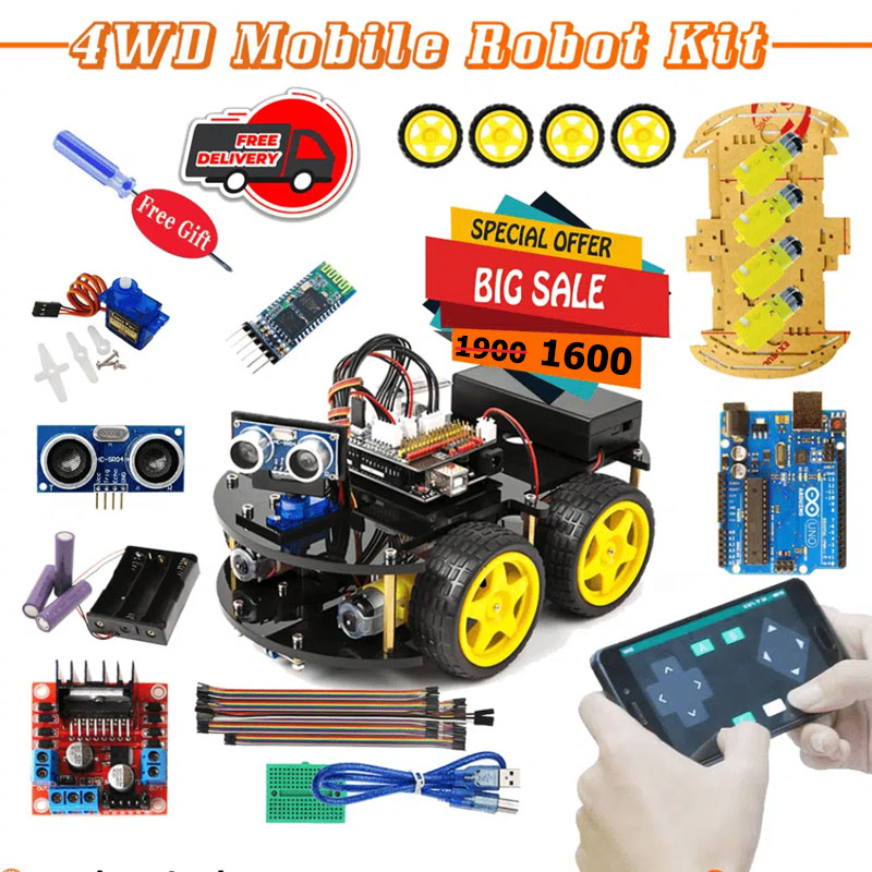4WD Mobile Robot Car Kit