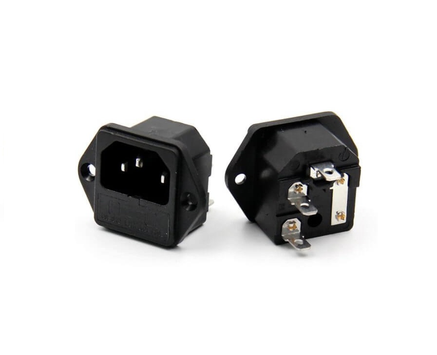 AC Power Socket 3Pins Plug Male Connector With Fuse – Panel Mount (AC-03)