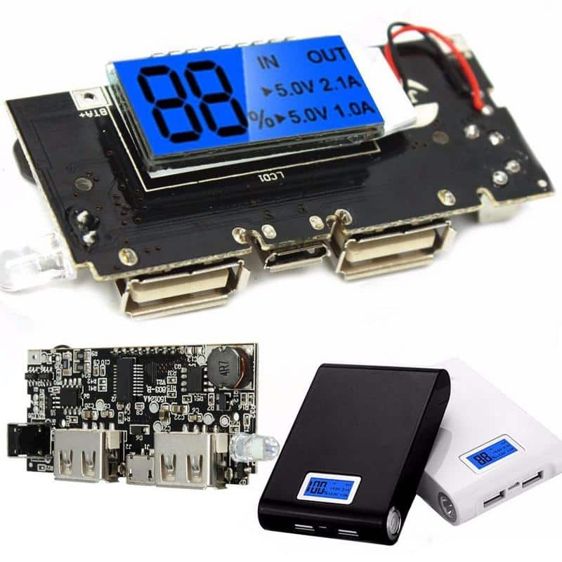 Mobile Power Bank 18650 Battery Charger Board 2.1A With Digital LCD Module (H913-A)