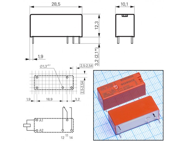 Relay 5pin (24VDC / 8A) SCHRACK (Ry610024) Europe