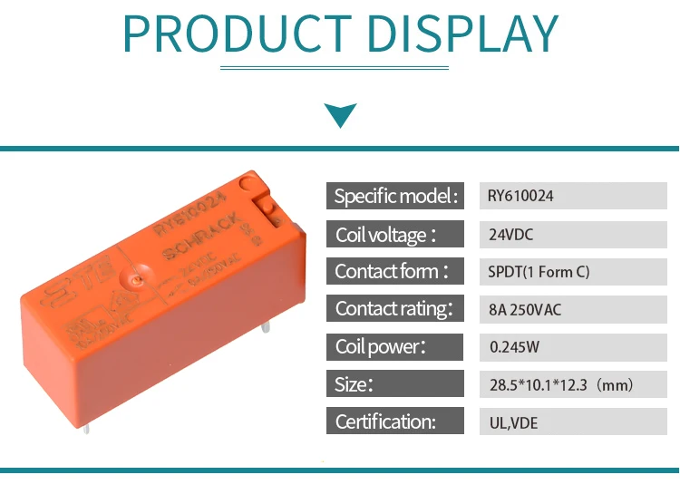 Relay 5pin (24VDC / 8A) SCHRACK (Ry610024) Europe
