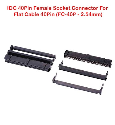 IDC 40Pin Female Socket Connector For Flat Cable 40Pin (FC-40P - 2.54mm)