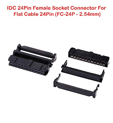 IDC 24Pin Female Socket Connector For Flat Cable 24Pin (FC-24P - 2.54mm)