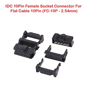 IDC 10Pin Female Socket Connector For Flat Cable 10Pin (FC-10P - 2.54mm)