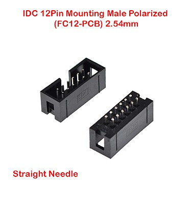 IDC 12Pin Mounting Male Polarized (FC12-PCB) 2.54mm