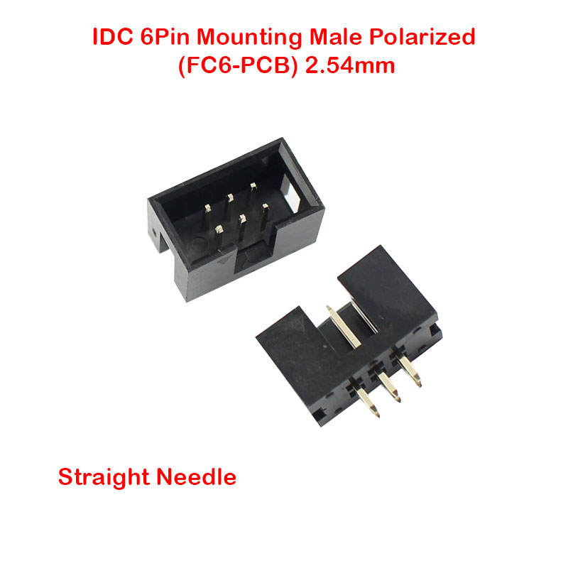 IDC 6Pin Mounting Male Polarized (FC6-PCB) 2.54mm