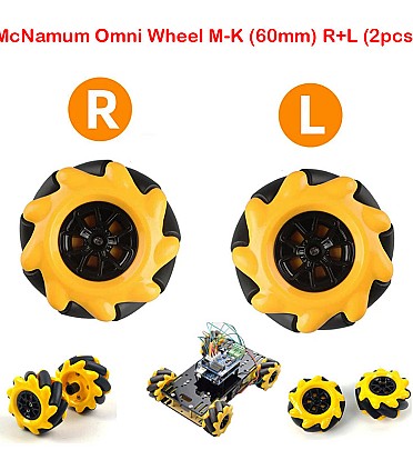 Mecanum Omni Wheel M-K (60mm) R+L (2pcs) For Robot