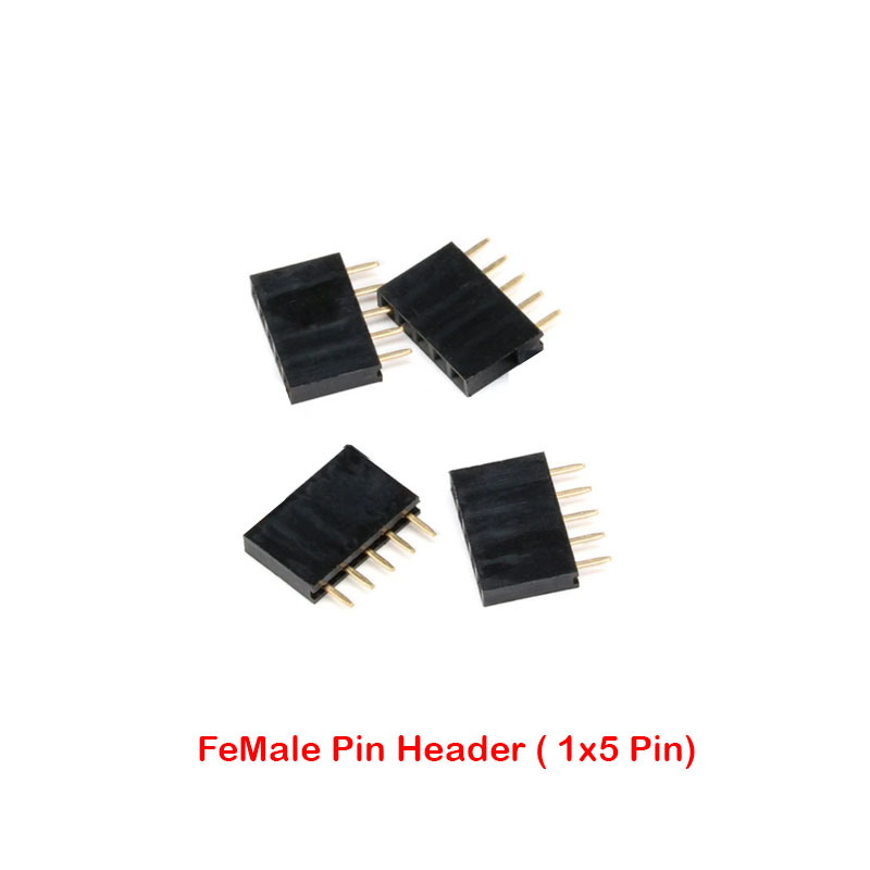 Single FeMale Pin Header Straight (1x5 Pin - 2.54mm)