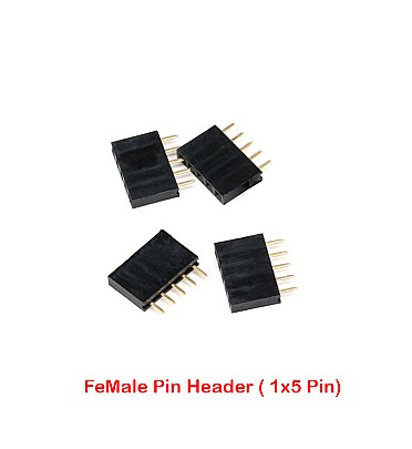 Single FeMale Pin Header Straight (1x5 Pin - 2.54mm)