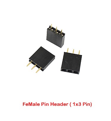 Single FeMale Pin Header Straight (1x3 Pin - 2.54mm)