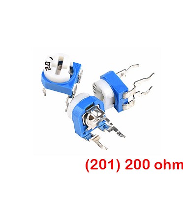 Top Adjust 200 Ohm Carbon Trimmer Potentiometer (RM065)