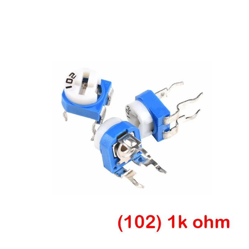 Top Adjust 1K ohm Carbon Trimmer Potentiometer (RM065)