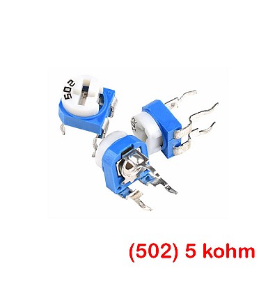 Top Adjust 5K ohm Carbon Trimmer Potentiometer (RM065)