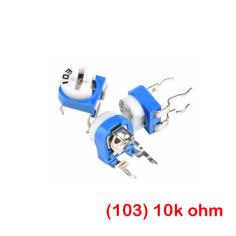 Top Adjust 10K ohm Carbon Trimmer Potentiometer (RM065)