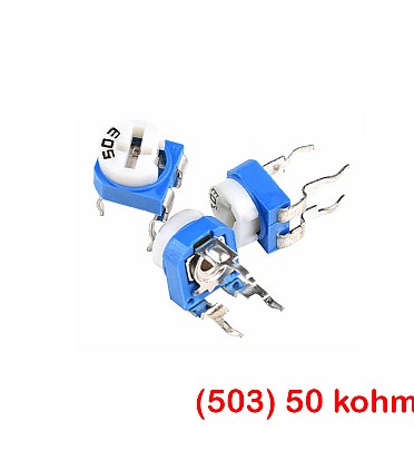 Top Adjust 50k Ohm Carbon Trimmer Potentiometer (RM065)