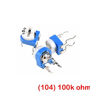 Top Adjust 100K ohm Carbon Trimmer Potentiometer (RM065)
