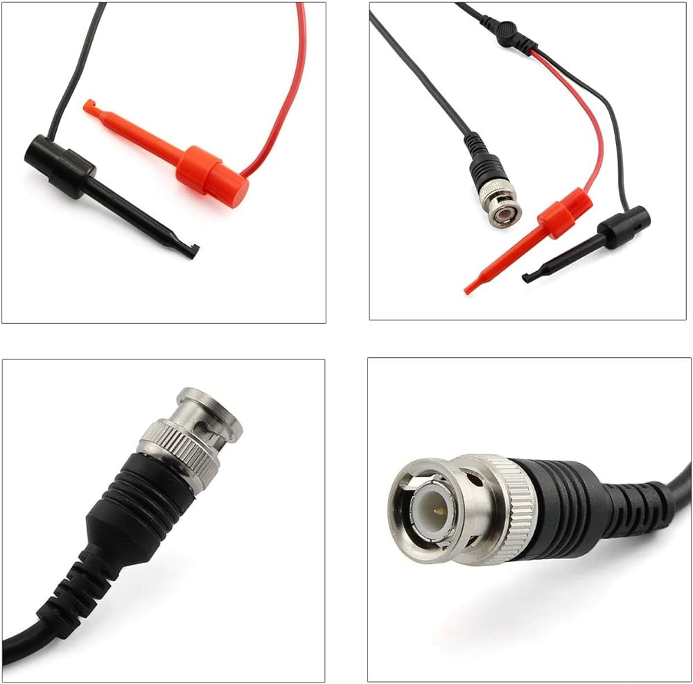 Oscilloscope Test Probe (P1007) BNC Male Plug Q9 to Dual Test Hook Clip
