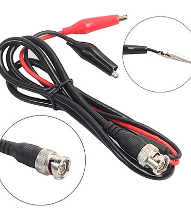 BNC Male Plug to Dual Alligator Clip Oscilloscope Test Probe Cable 1M