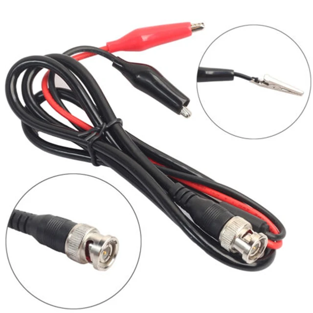 BNC Male Plug to Dual Alligator Clip Oscilloscope Test Probe Cable 1M