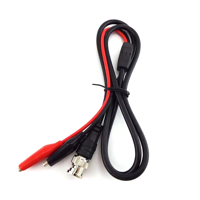 BNC Male Plug to Dual Alligator Clip Oscilloscope Test Probe Cable 1M