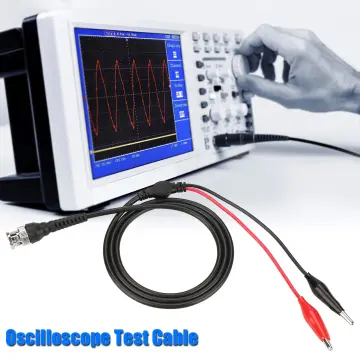 BNC Male Plug to Dual Alligator Clip Oscilloscope Test Probe Cable 1M