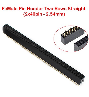 Double FeMale Pin Header Two Rows Straight (2x40pin - 2.54mm)