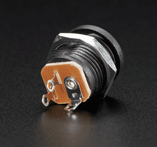 Female DC Power 2.1mm Connector for Box – Plastic (DC-022)