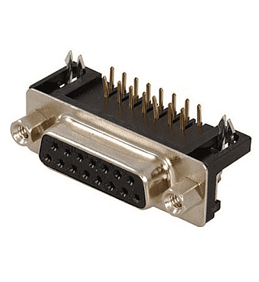 D-Sub 15Pin Connector FeMale (DB15) Solder Type Right Angle