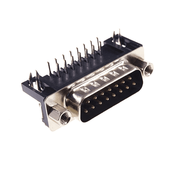 D-Sub 15Pin Connector Male (DB15) Solder Type Right Angle