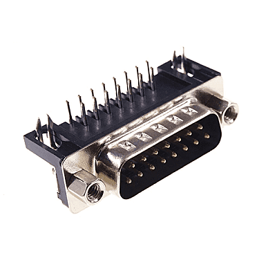 D-Sub 15Pin Connector Male (DB15) Solder Type Right Angle