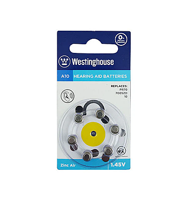 Westinghouse A10 Hearing Aid Battery 1.45V - Silver (6PCS)