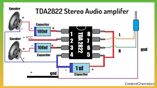 TDA2822 (2 x 1 W)  Dual Low Power Audio Amplifier