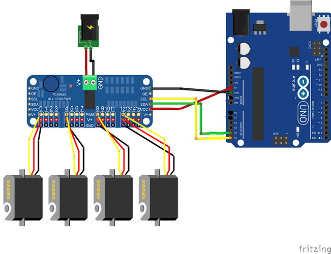 PWM Servo Motor Driver 16 Channel 12-bit (PCA9685)
