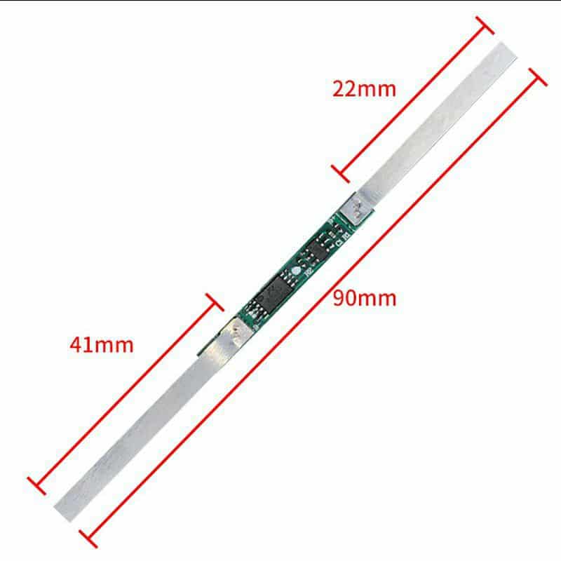 BMS 1S (3.7V -3A) Lithium Battery Protection Board with Solder Belt