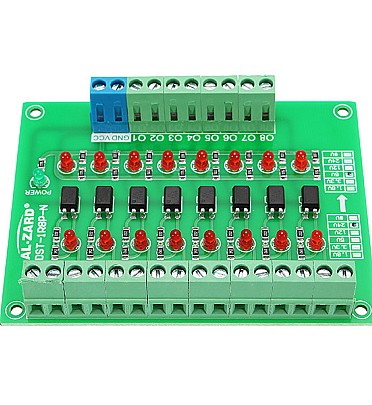 PLC Signal Level Converter 8 Channel 5V TO 24V Optocoupler Isolation Module NPN Output