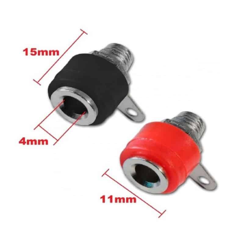 Banana Plug Short 4mm - Female - Black Color