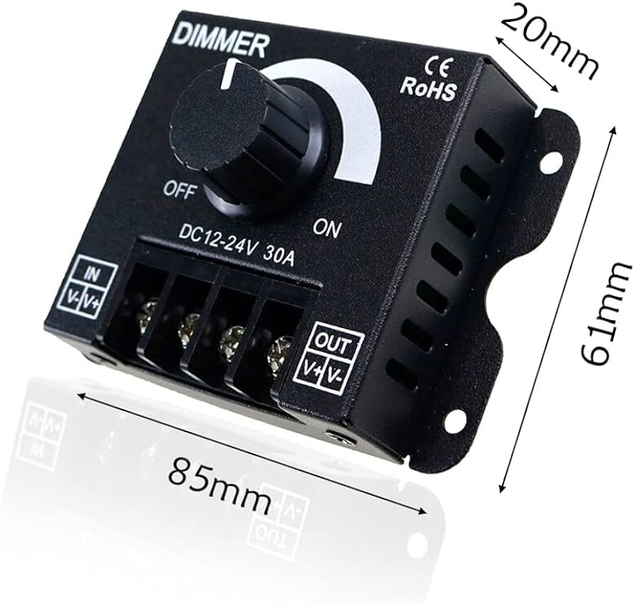 LED Dimmer (12-24V 30A) 360W - Plastic Casing
