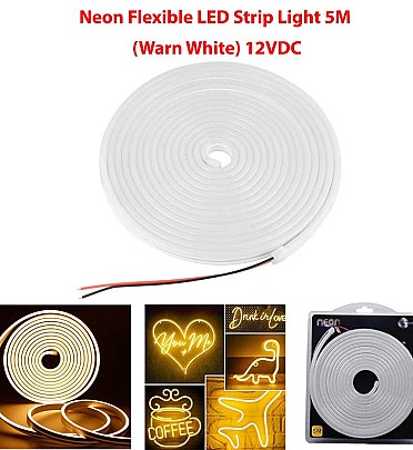 Neon Flexible LED Strip Light 5M (Warm White) 12VDC