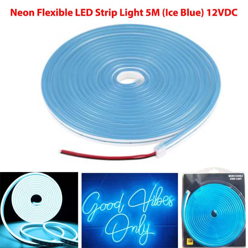 Neon Flexible LED Strip Light 5M (Ice Blue) 12VDC